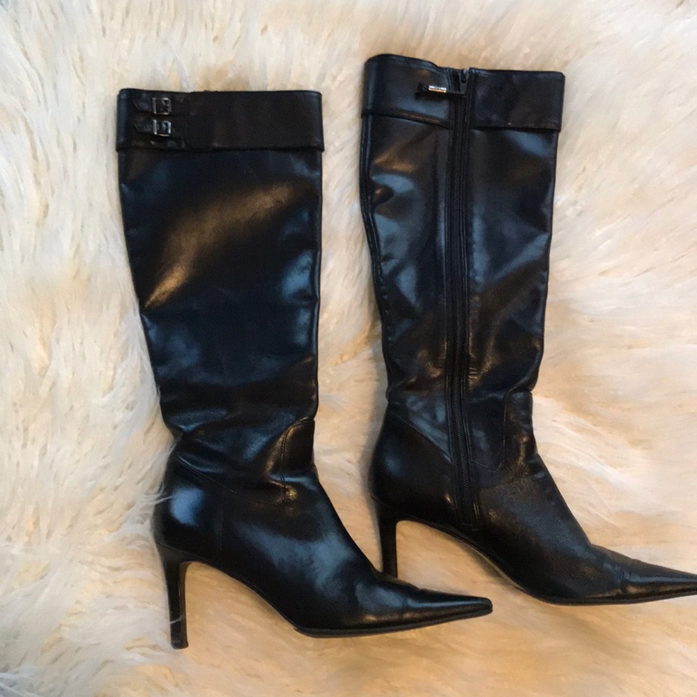 Lauren Ralph Lauren black leather boots